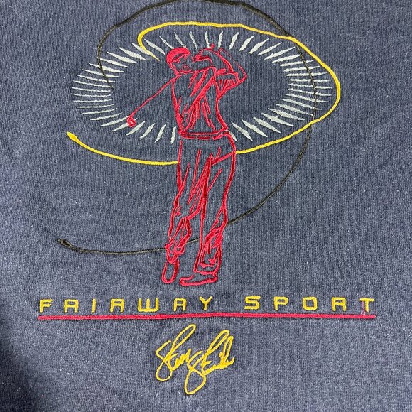 VTG 90s Fairway Steve Stricker Golf Sweatshirt Extra Extra Large Blue Crewneck - Picture 2 of 16